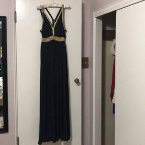 Gold and black prom dress
